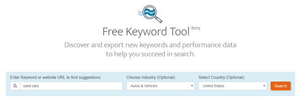 Freekeywordtool.net: encuentre palabras clave relevantes